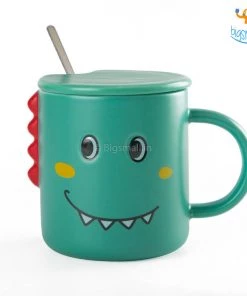 Bigsmall_hmk Dino Coffee Mug With Lid & Spoon All Of It