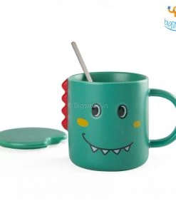 Bigsmall_hmk Dino Coffee Mug With Lid & Spoon All Of It