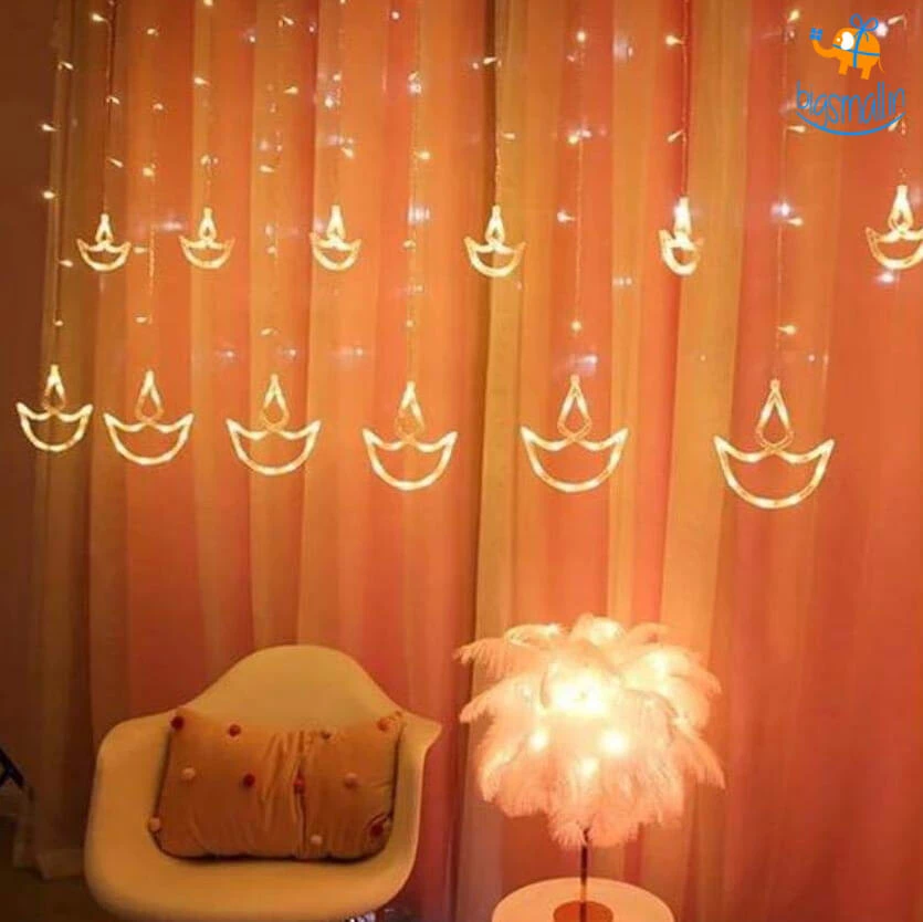 Coral Tree All Of It Diya Curtain LED Lights