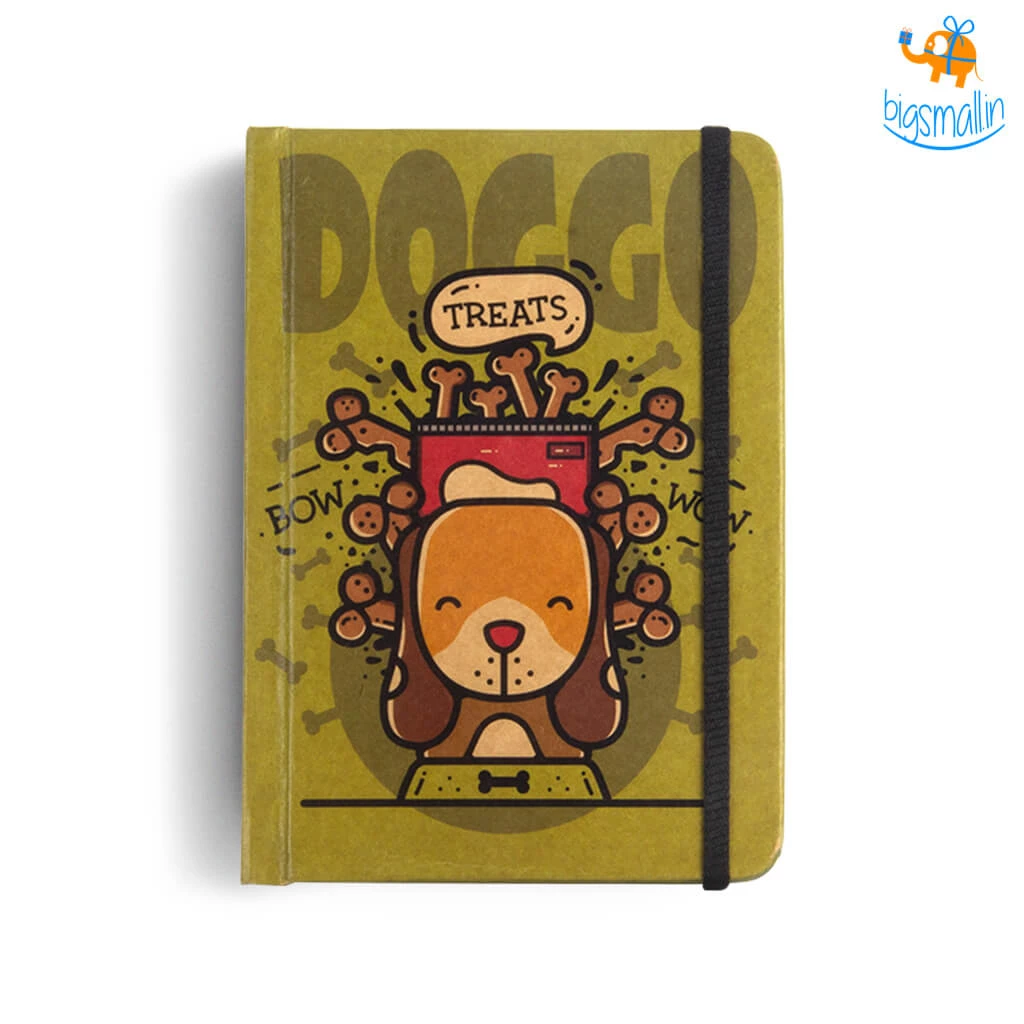 Mooch Design Studio Doggo Treats A6 Notebook With Elastic All Of It