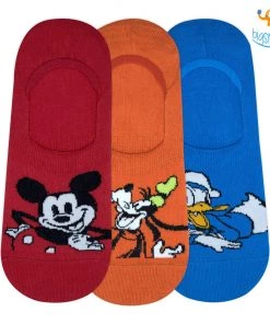 Balenzia Donald, Mickey & Goofy No Show Socks - Pack Of 3