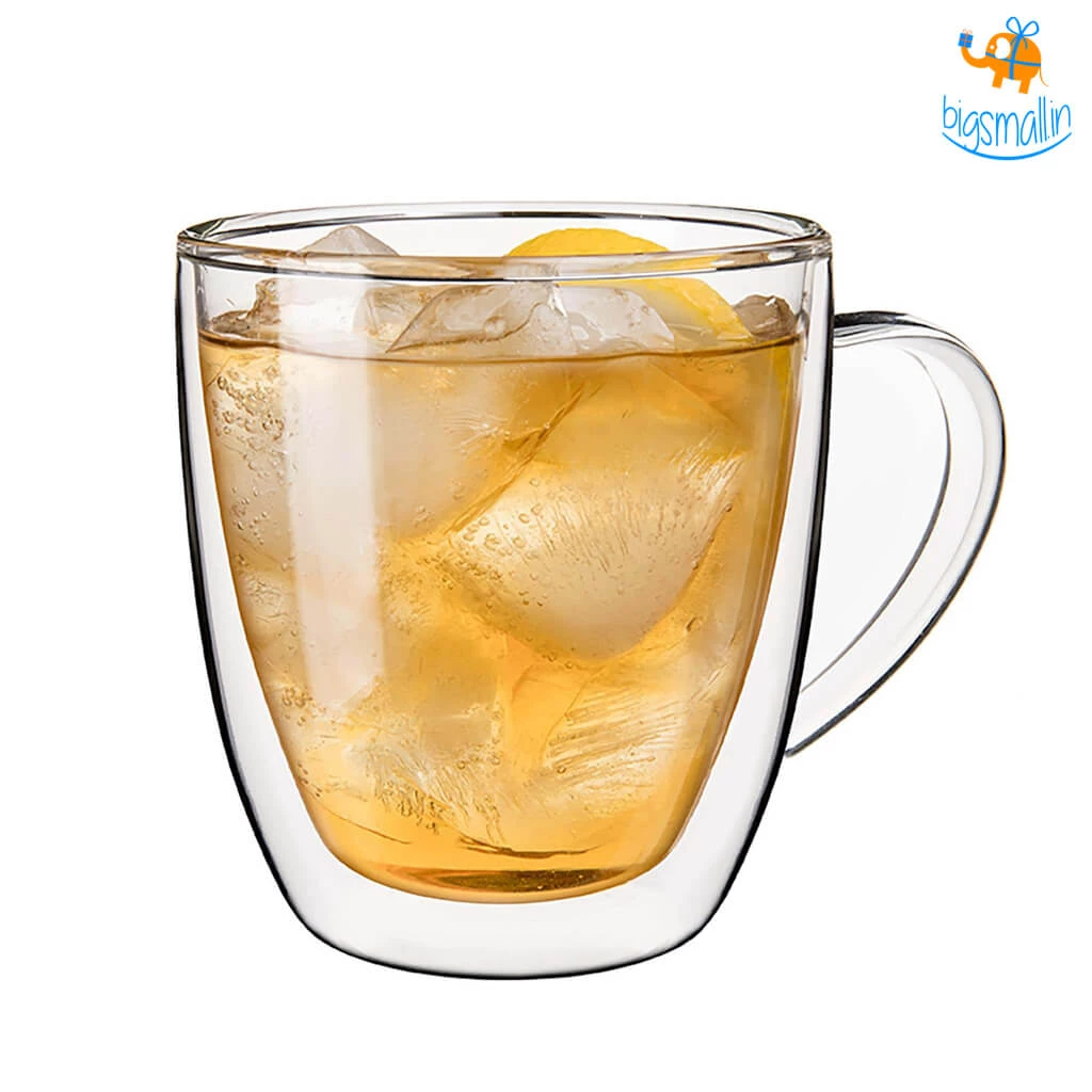 Devnow Double Wall Glass Mug - Set Of 2 Corporate