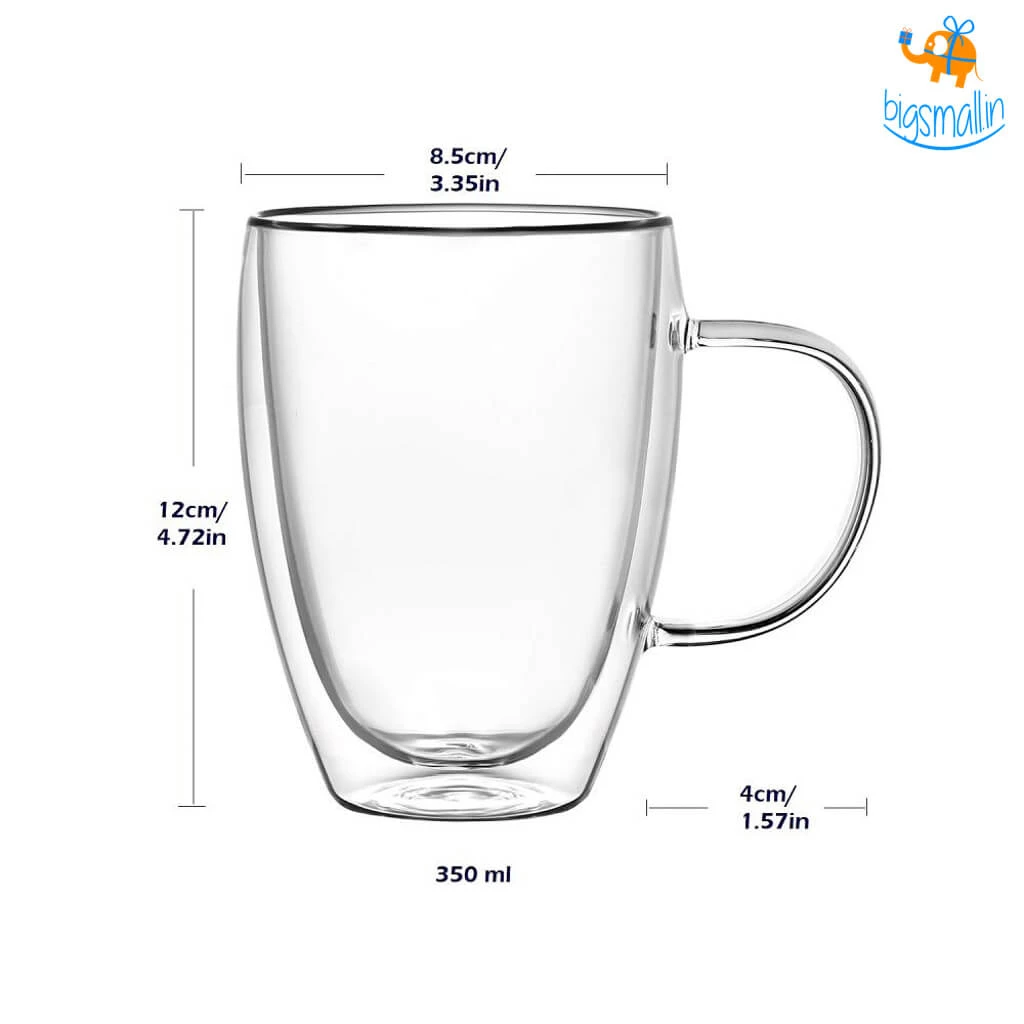 Devnow Double Wall Glass Mug - Set Of 2 Corporate