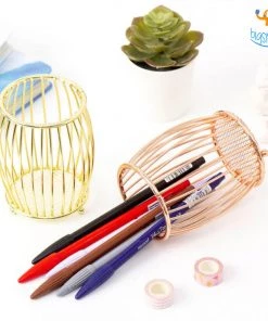 Artnery Drum Shaped Metallic Pen Stand