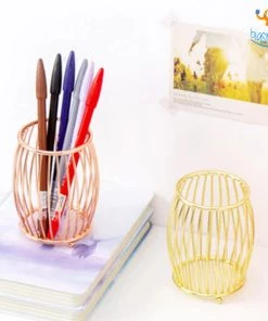 Artnery Drum Shaped Metallic Pen Stand