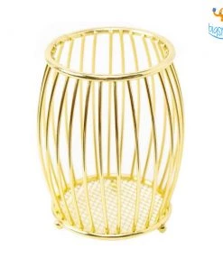 Artnery Drum Shaped Metallic Pen Stand