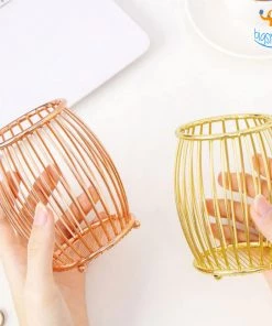 Artnery Drum Shaped Metallic Pen Stand