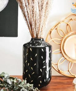 Hollyhock All Of It Eclipse Black Glaze Vase