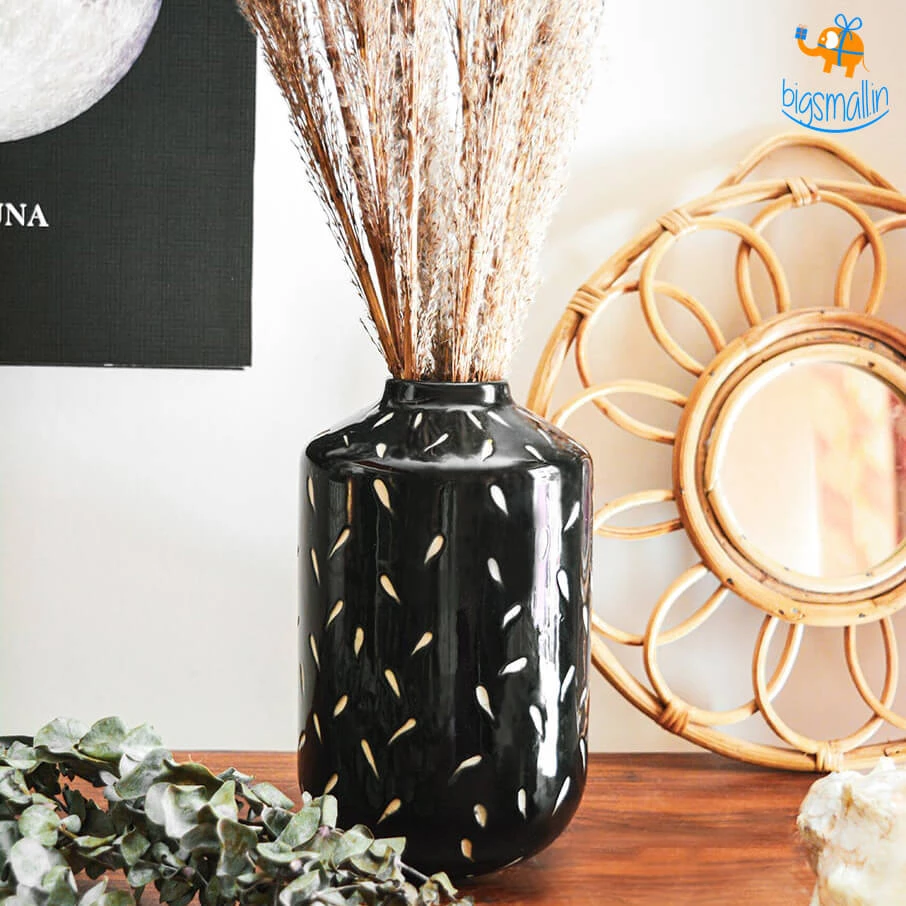 Hollyhock All Of It Eclipse Black Glaze Vase