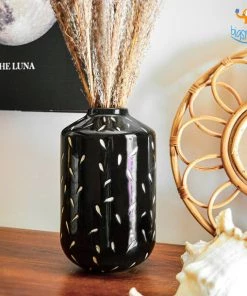 Hollyhock All Of It Eclipse Black Glaze Vase