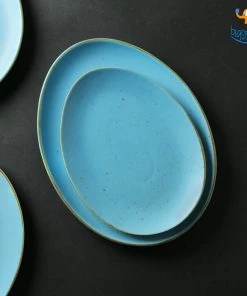 Devnow Egg Shaped Artisan Plates - Set Of 2 Father's Day