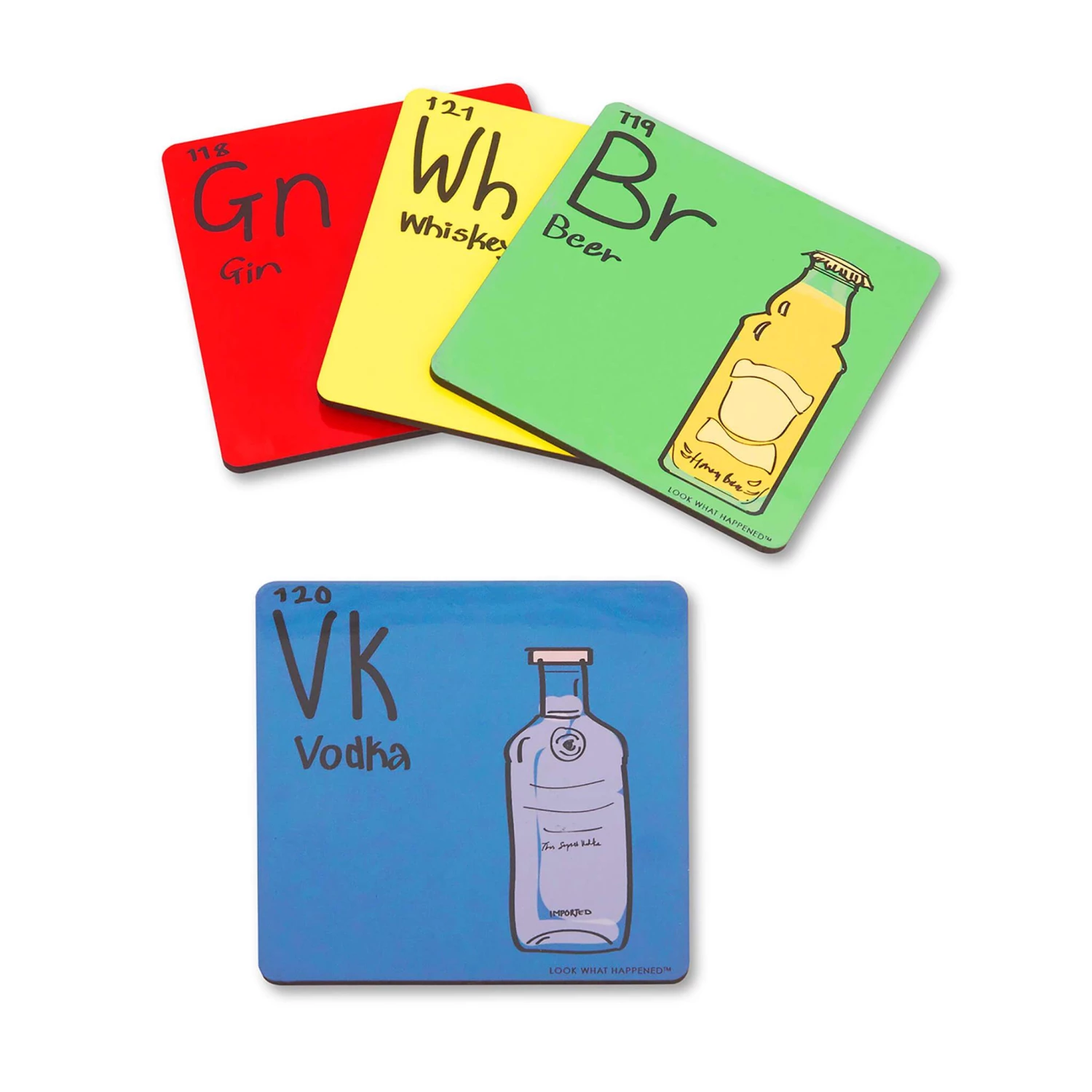 LookWhatHappened Father's Day Element Coasters - Set Of 4