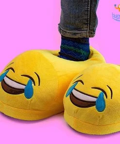 Big Daddy Emoji Plush Slippers