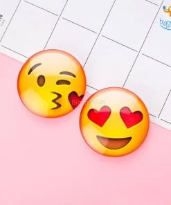 Bigsmall_hmk Emoji Crystal Glass Fridge Magnets- Set Of 2 All Of It