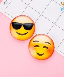 Bigsmall_hmk Emoji Crystal Glass Fridge Magnets- Set Of 2 All Of It