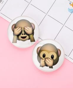 Bigsmall_hmk Emoji Crystal Glass Fridge Magnets- Set Of 2 All Of It