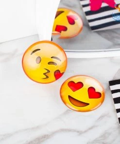 Bigsmall_hmk Emoji Crystal Glass Fridge Magnets- Set Of 2 All Of It