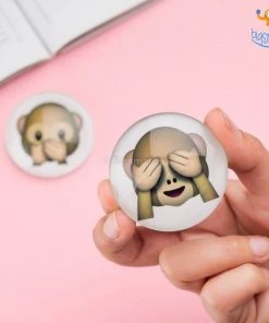 Bigsmall_hmk Emoji Crystal Glass Fridge Magnets- Set Of 2 All Of It