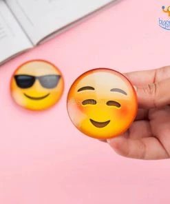 Bigsmall_hmk Emoji Crystal Glass Fridge Magnets- Set Of 2 All Of It