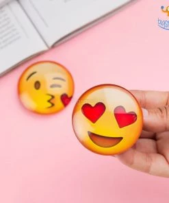 Bigsmall_hmk Emoji Crystal Glass Fridge Magnets- Set Of 2 All Of It