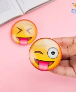 Bigsmall_hmk Emoji Crystal Glass Fridge Magnets- Set Of 2 All Of It