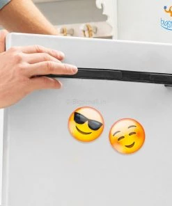 Bigsmall_hmk Emoji Crystal Glass Fridge Magnets- Set Of 2 All Of It