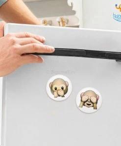 Bigsmall_hmk Emoji Crystal Glass Fridge Magnets- Set Of 2 All Of It