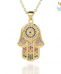 AmyLi Hamsa Evil Eye Pendant