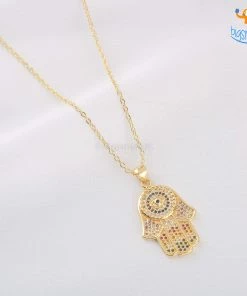 AmyLi Hamsa Evil Eye Pendant
