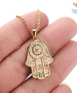 AmyLi Hamsa Evil Eye Pendant