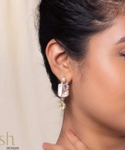 Ash Designs Hana Gemstone And Pearl Earrings Set In Silver All Of It