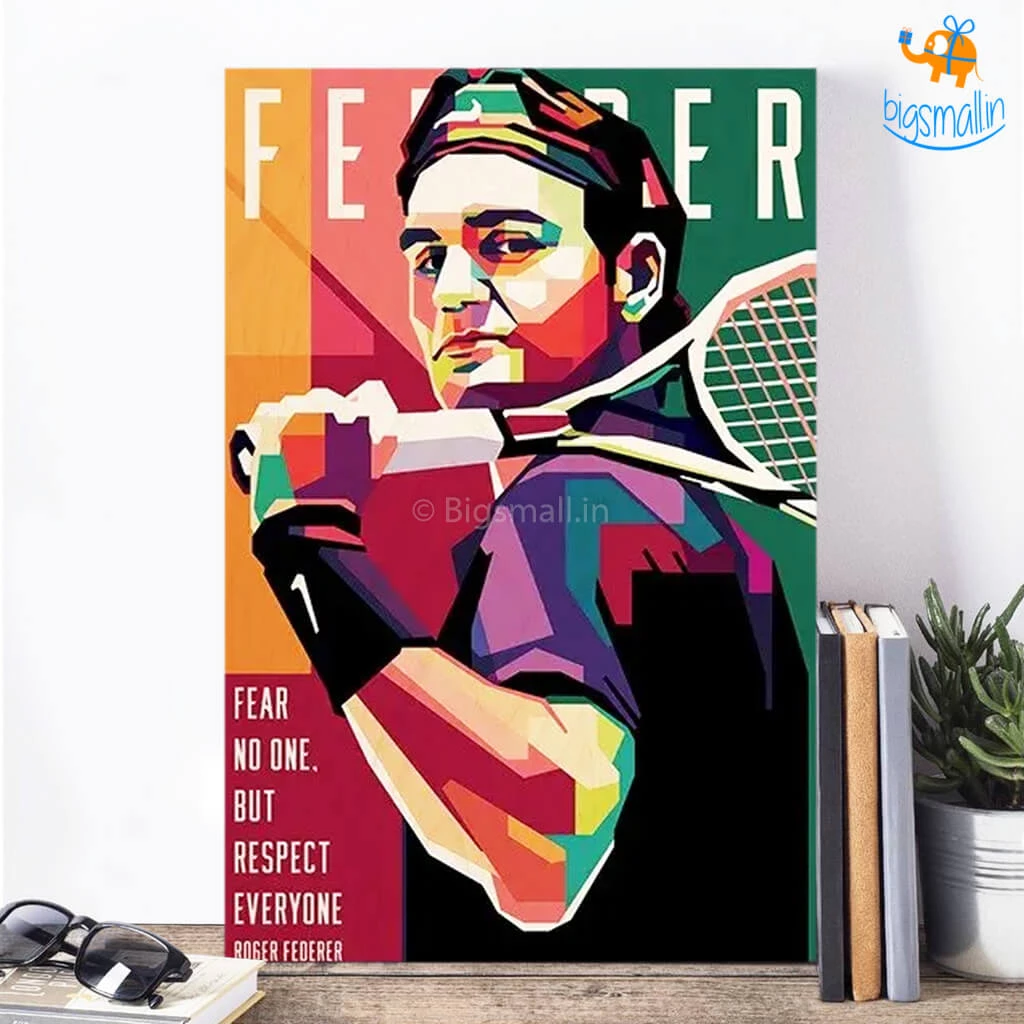 Bigsmall_cc Roger Federer Wooden Wall Art Father's Day