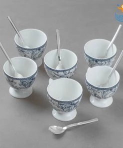 Devnow All Of It Flora Dessert Cup Set With Spoons - Set Of 6