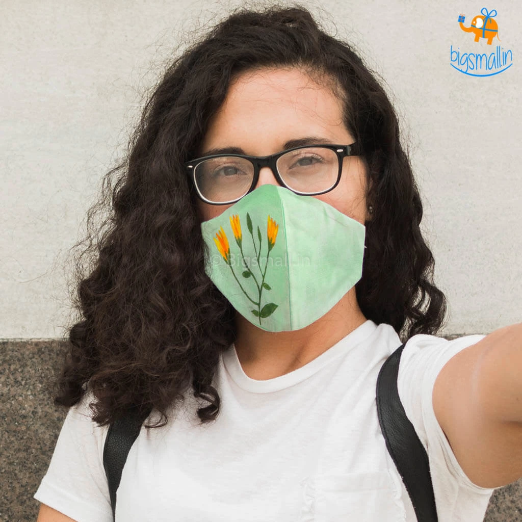 ATUT All Of It Hand-Painted Floral Cotton Mask