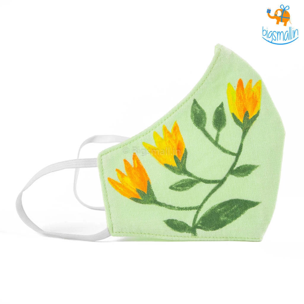 ATUT All Of It Hand-Painted Floral Cotton Mask