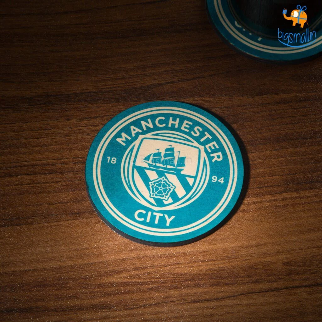 Bigsmall_cc Manchester City Wooden Coasters - Set Of 4