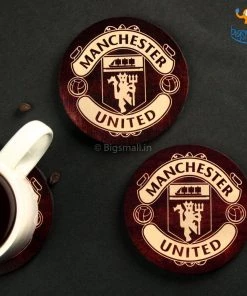 Bigsmall_cc Father's Day Manchester United Wooden Coasters - Set Of 4