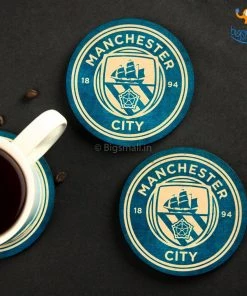 Bigsmall_cc Manchester City Wooden Coasters - Set Of 4