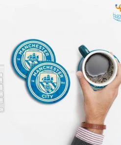Bigsmall_cc Manchester City Wooden Coasters - Set Of 4