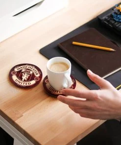 Bigsmall_cc Father's Day Manchester United Wooden Coasters - Set Of 4