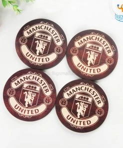 Bigsmall_cc Father's Day Manchester United Wooden Coasters - Set Of 4