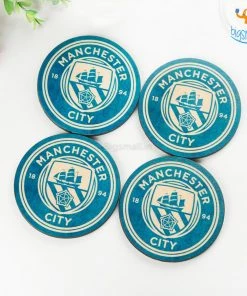 Bigsmall_cc Manchester City Wooden Coasters - Set Of 4