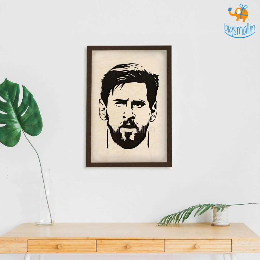 Bigsmall_cc Footballer Engraved Wooden Frame (19 X 13 Inches)