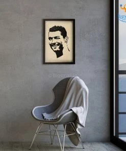 Bigsmall_cc Footballer Engraved Wooden Frame (19 X 13 Inches)