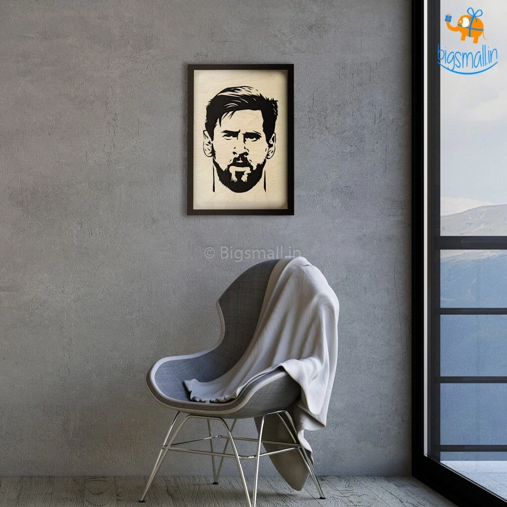 Bigsmall_cc Footballer Engraved Wooden Frame (19 X 13 Inches)