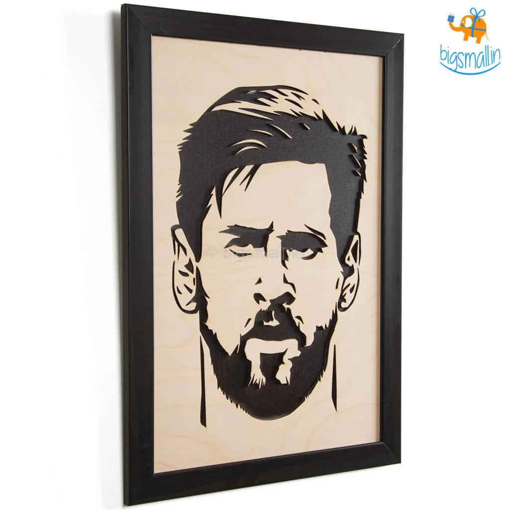 Bigsmall_cc Footballer Engraved Wooden Frame (19 X 13 Inches)