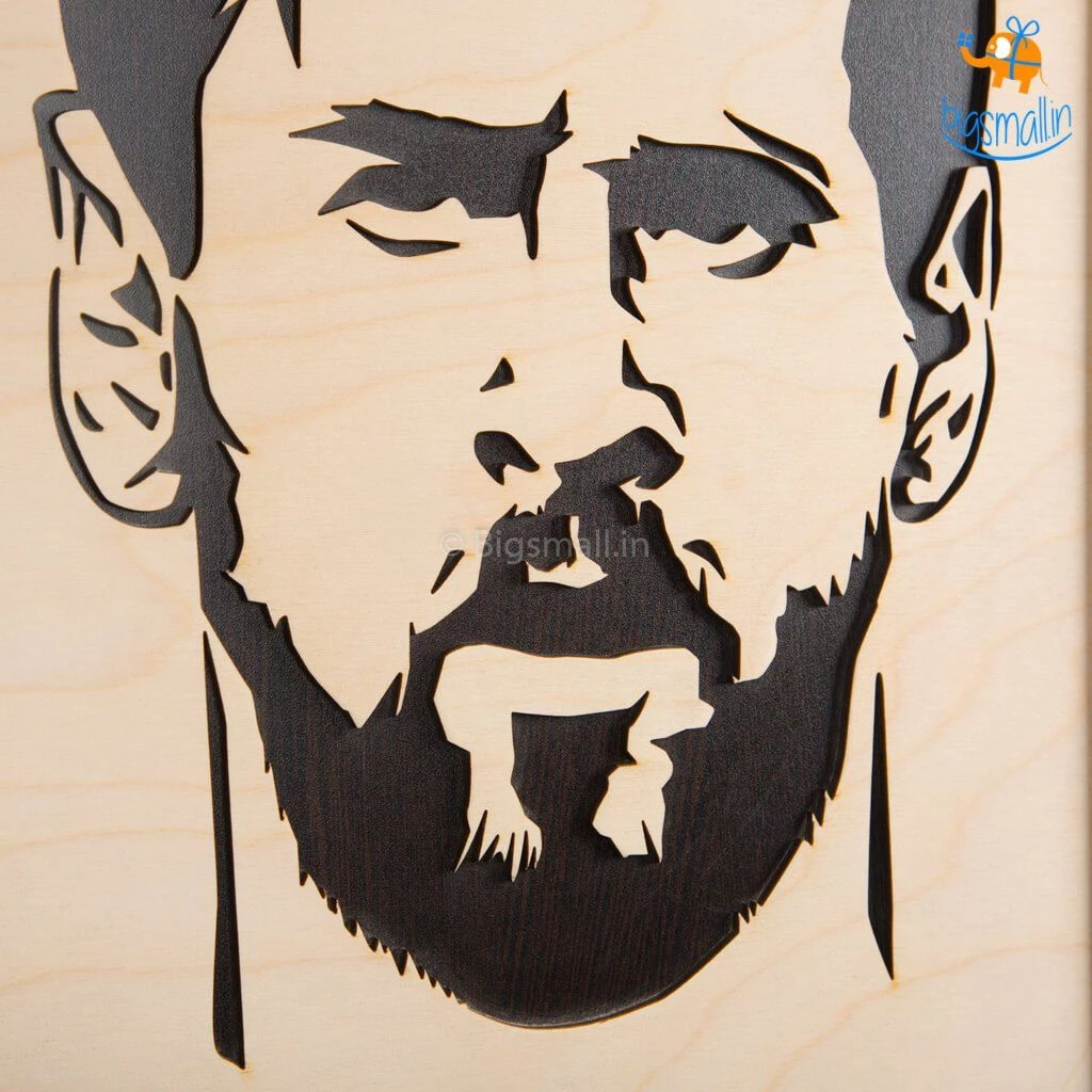 Bigsmall_cc Footballer Engraved Wooden Frame (19 X 13 Inches)