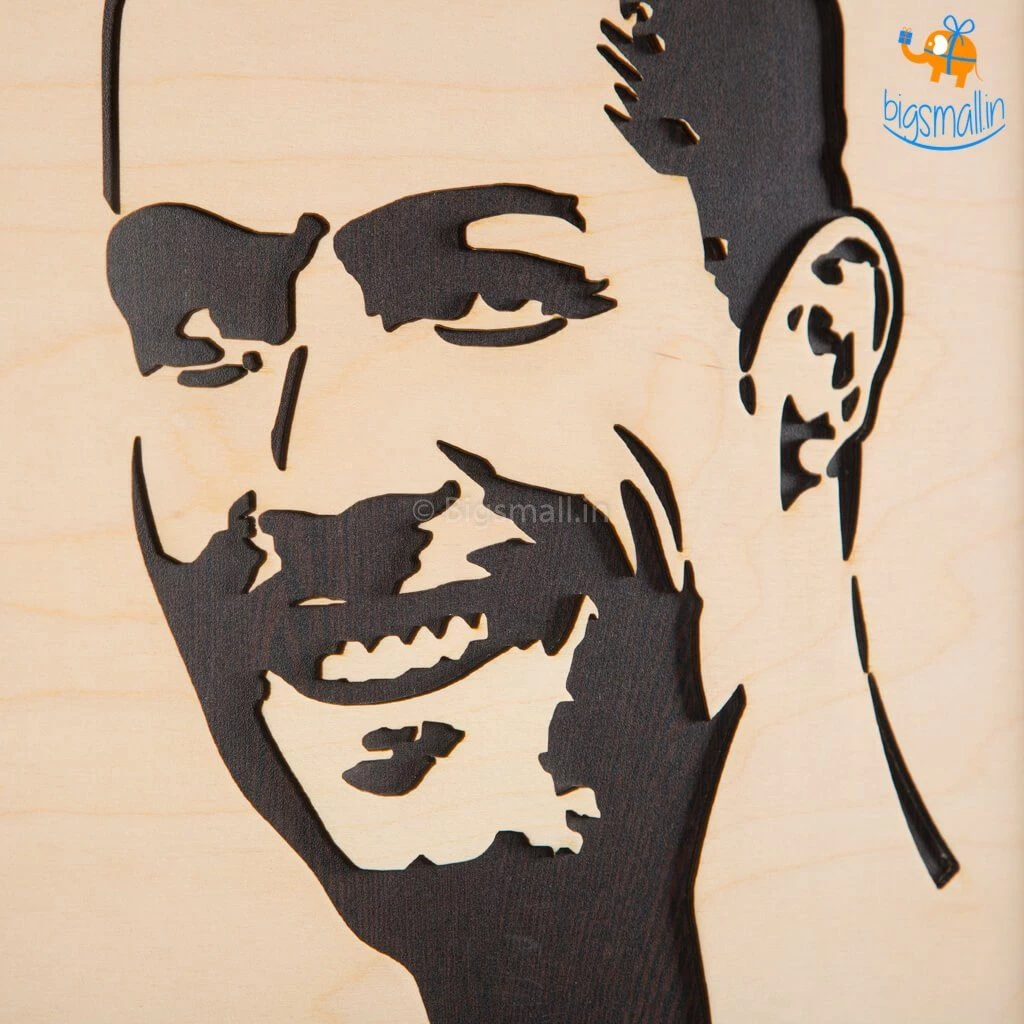 Bigsmall_cc Footballer Engraved Wooden Frame (19 X 13 Inches)