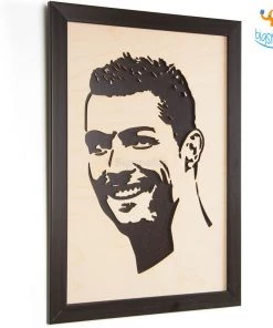 Bigsmall_cc Footballer Engraved Wooden Frame (19 X 13 Inches)