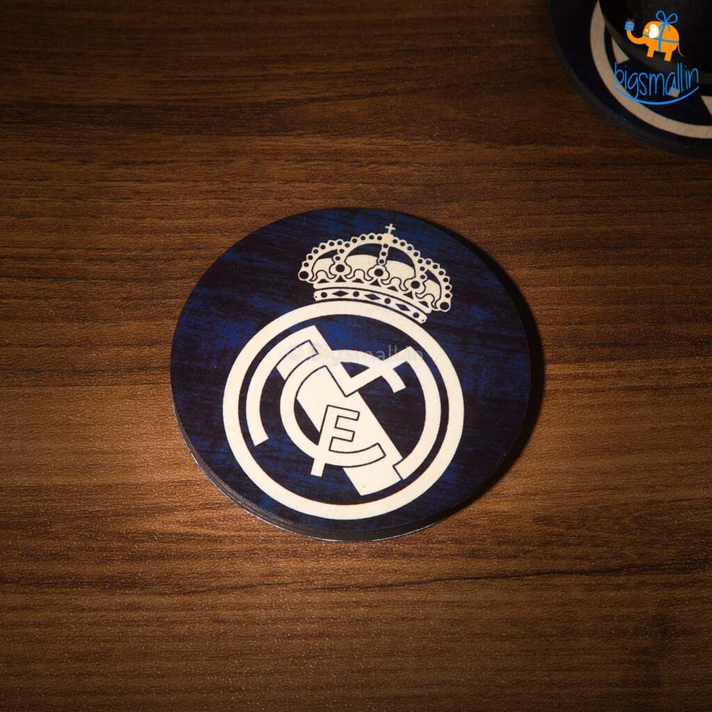Bigsmall_cc Real Madrid Wooden Coasters - Set Of 4